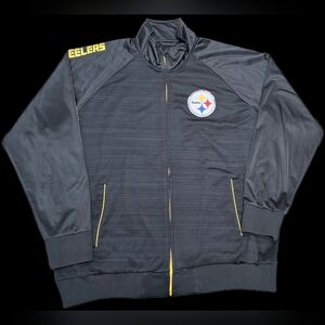 NFL Pittsburgh Steelers Full Zip Track Jacket Black Yellow Mens 4XL